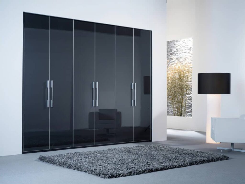 Custom waterproof PVC Black closet in Brevard County Florida by Evolux Cabinets — sleek black design with durable finish.